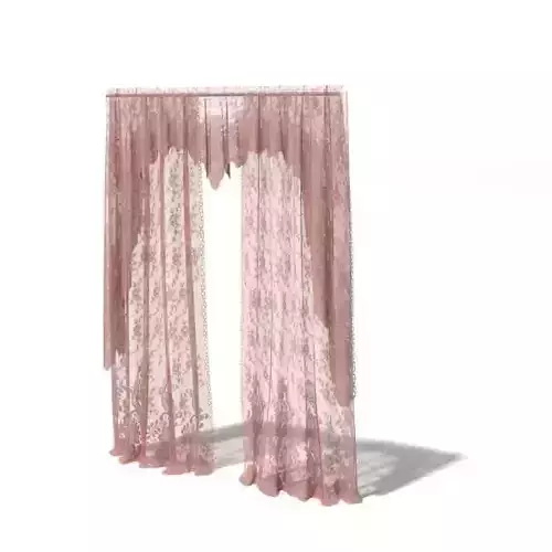 Pink Long Curtains