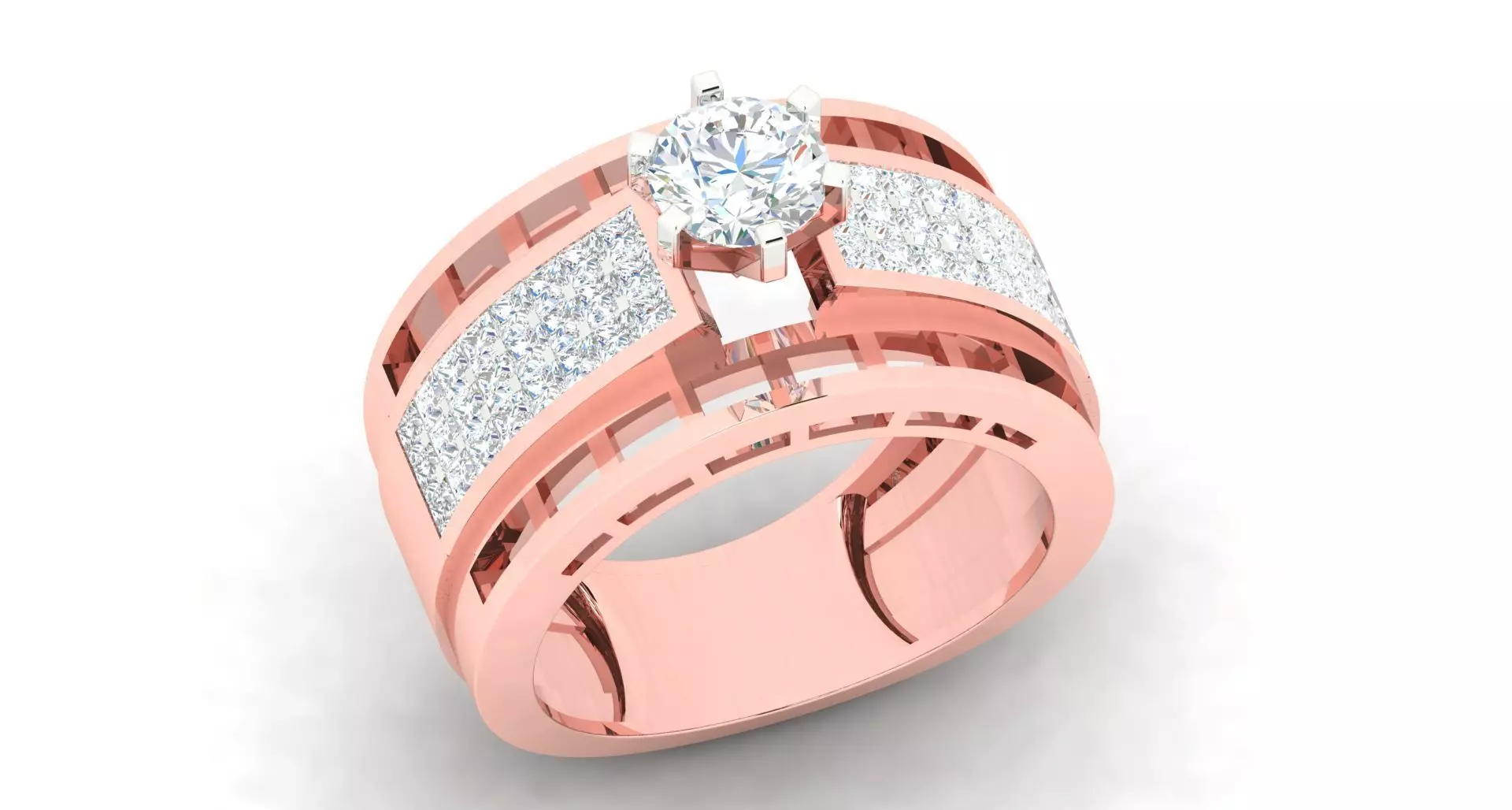 High Jewelry Cocktail Rings 3dm stl render-1 details 3D print model_0