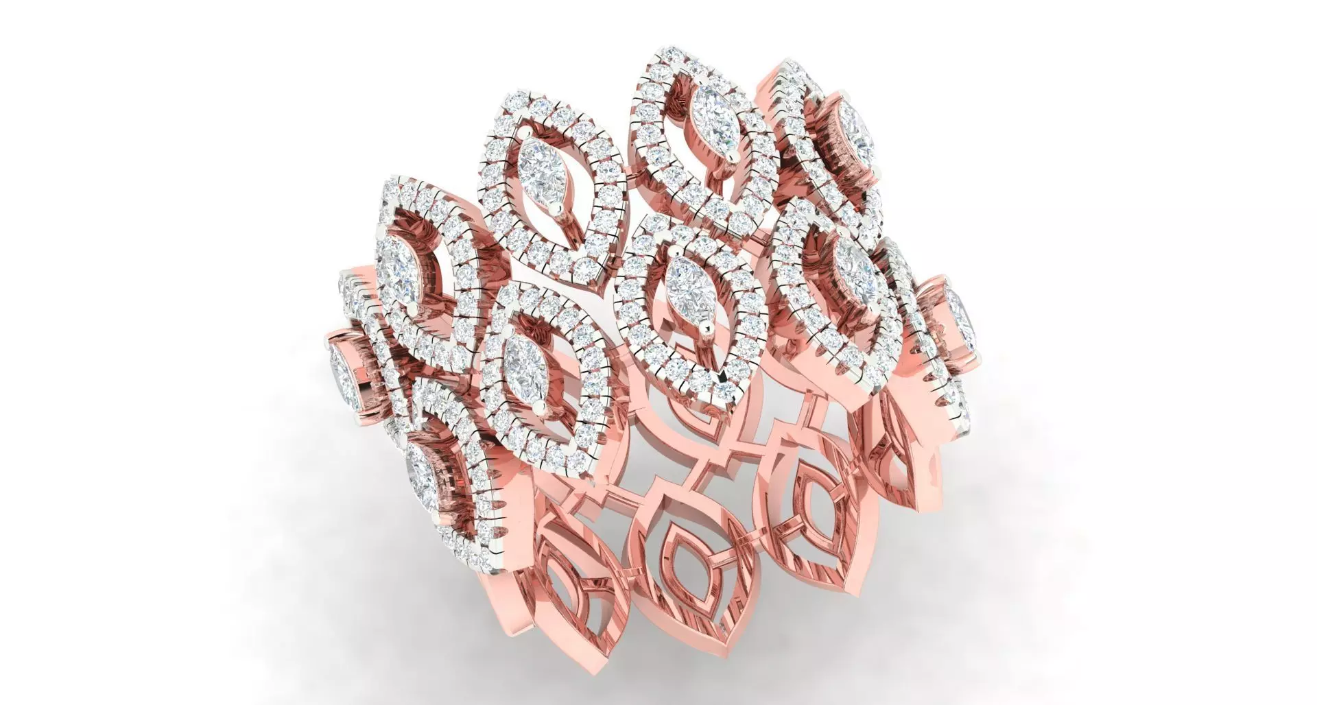 High Jewelry Cocktail Rings 3dm stl render-1 details 3D print model_0