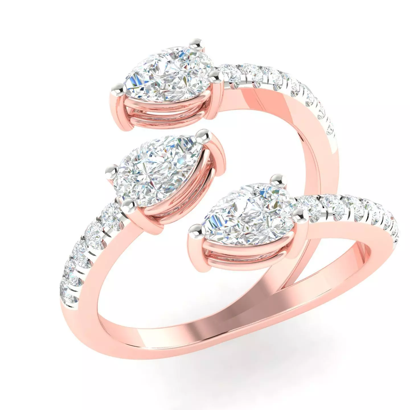 High Jewelry Cocktail Rings 3dm stl render-1 details 3D print model_0