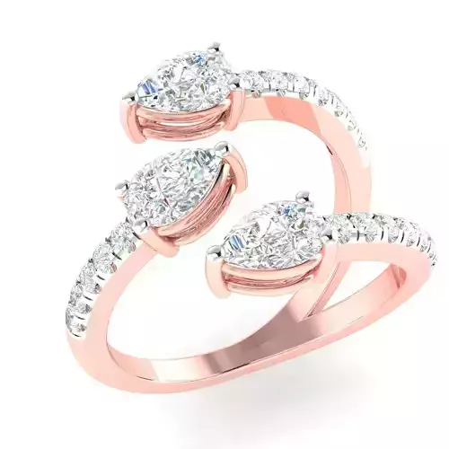 High Jewelry Cocktail Rings 3dm stl render-1 details