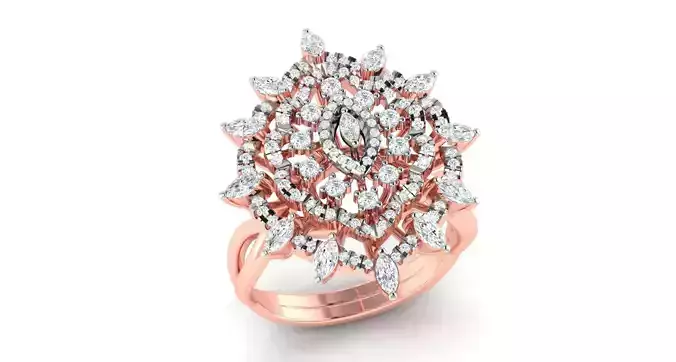 High Jewelry Cocktail Rings 3dm stl render-1 details 3D print model