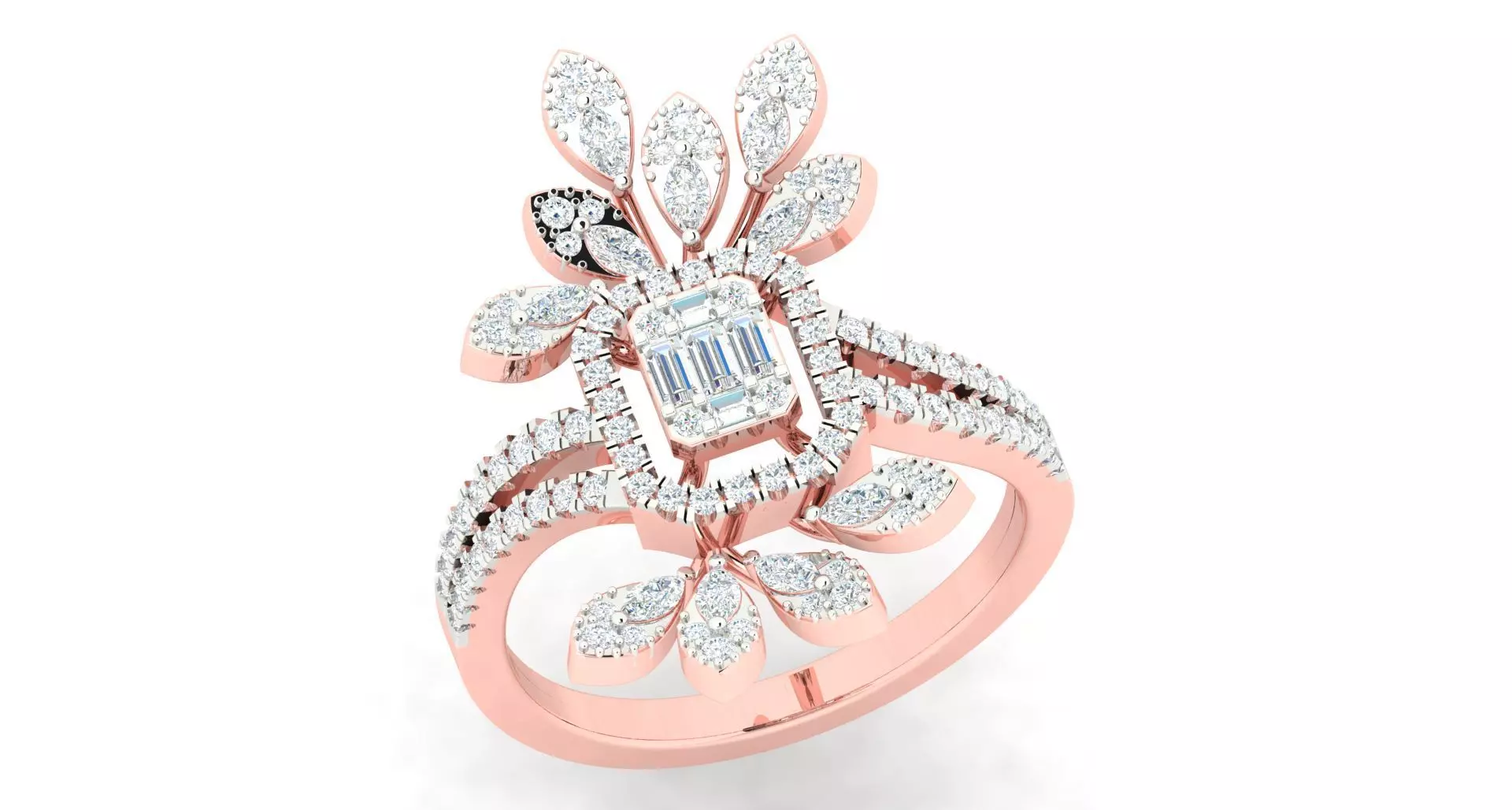 High Jewelry Cocktail Rings 3dm stl render-1 details 3D print model_0