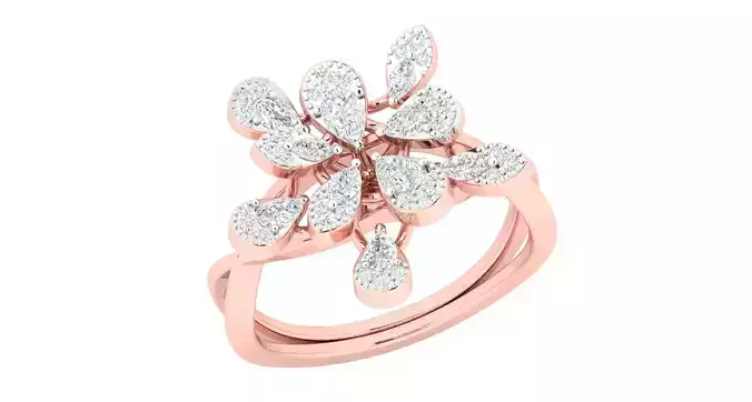 High Jewelry Cocktail Rings 3dm stl render-1 details