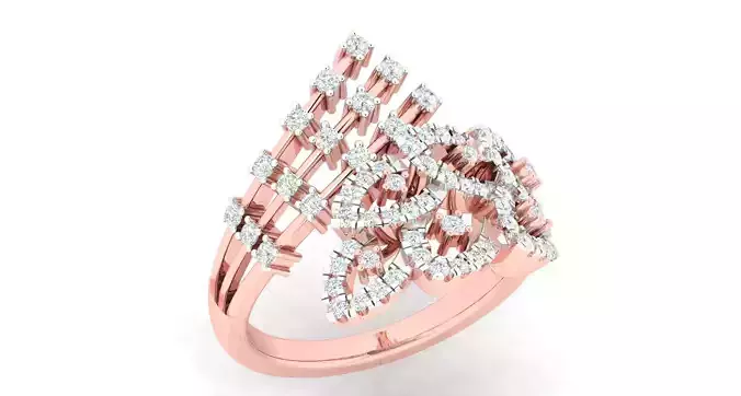 High Jewelry Cocktail Rings 3dm stl render-1 details