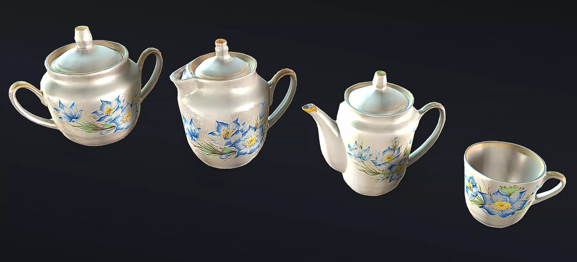 3D Scan Kitchen Service 01 Pack - Props Low-poly 3D model_0