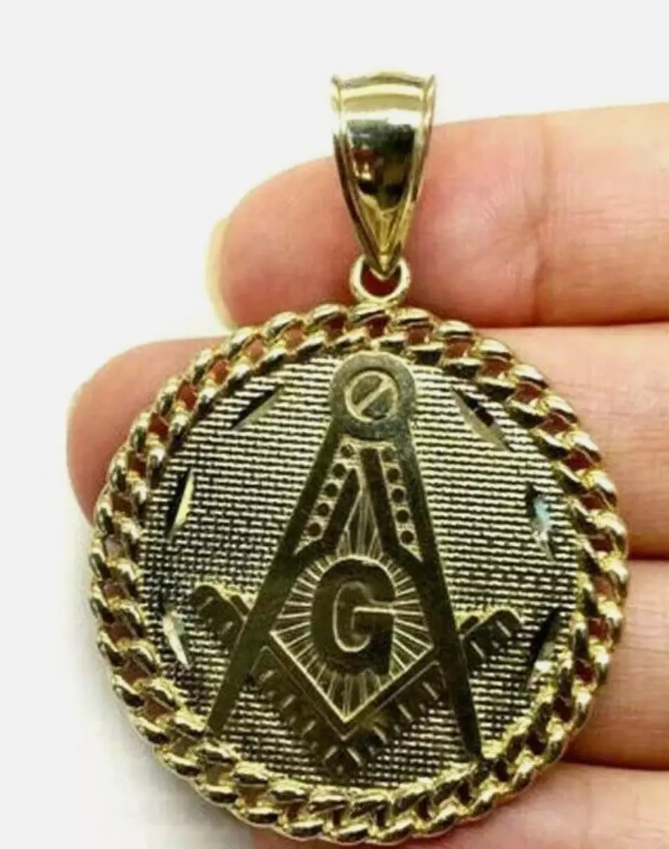 pendent gold pendant with masonic symbol 3D print model