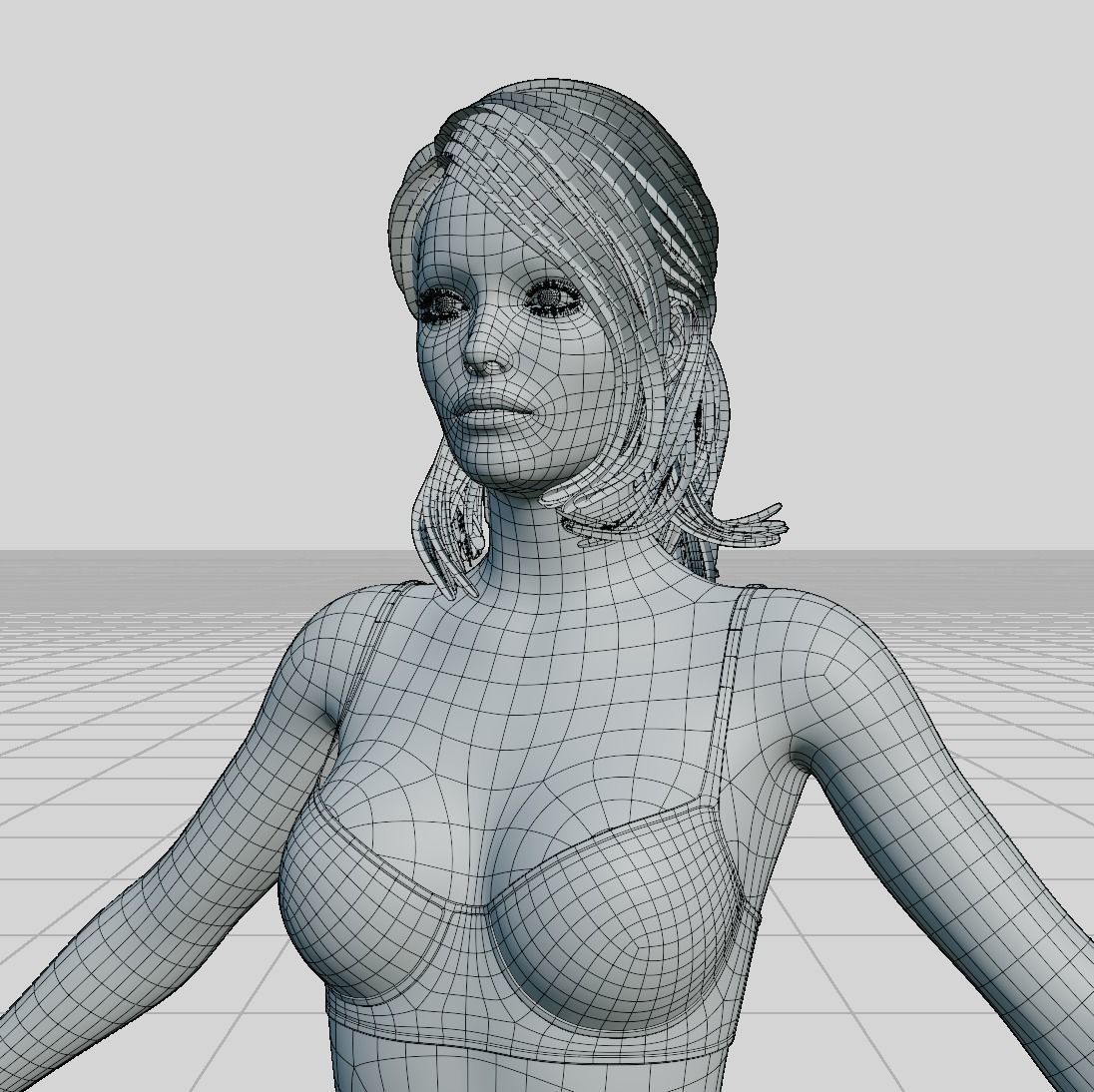 Female woman in bikini Low-poly 3D model_56