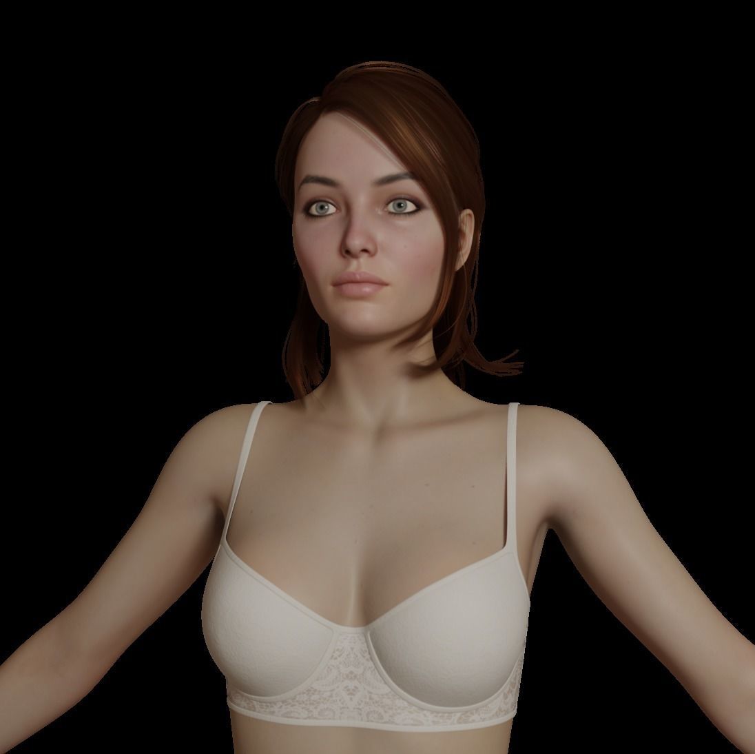 Female woman in bikini Low-poly 3D model_18
