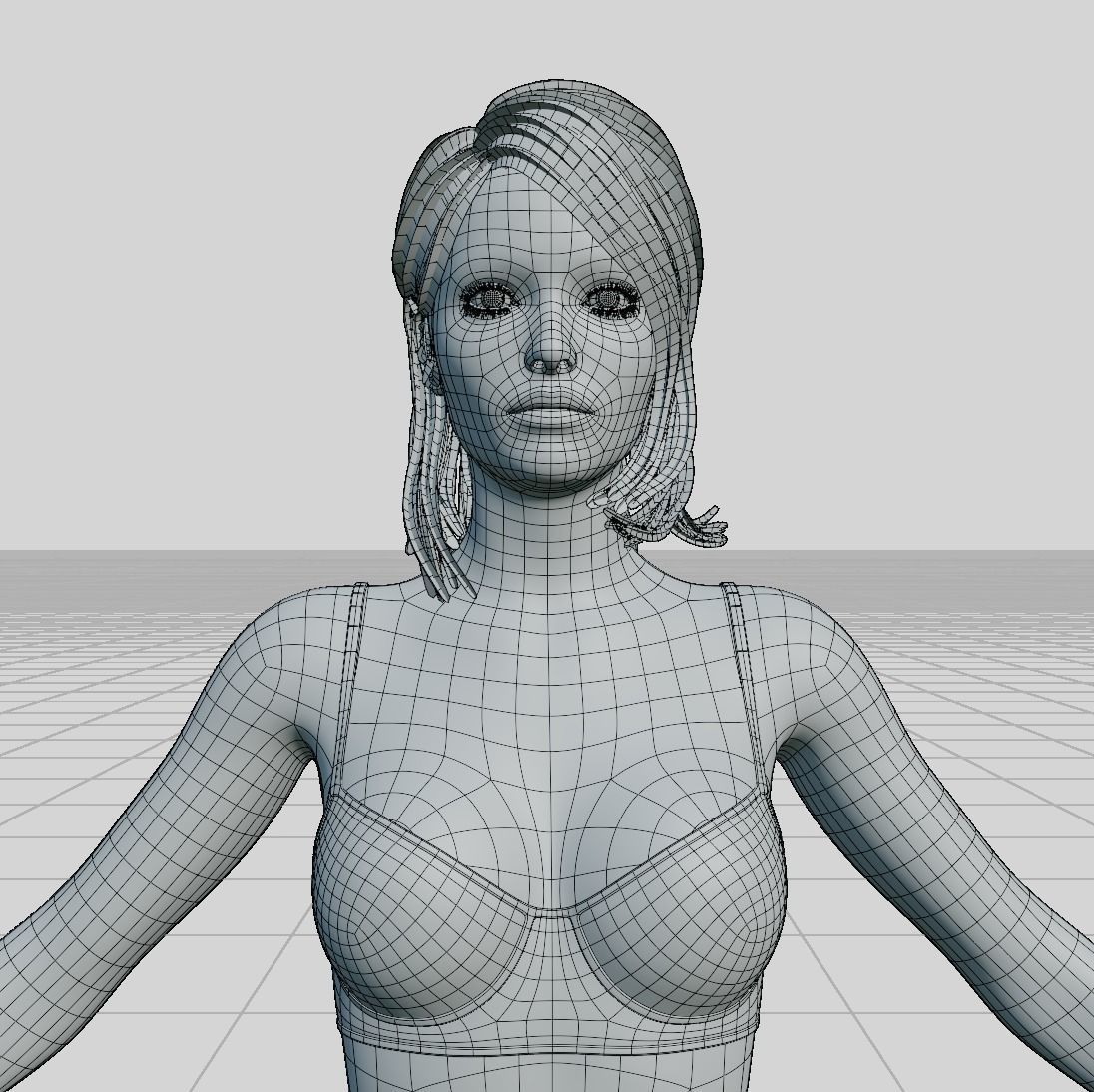 Female woman in bikini Low-poly 3D model_72