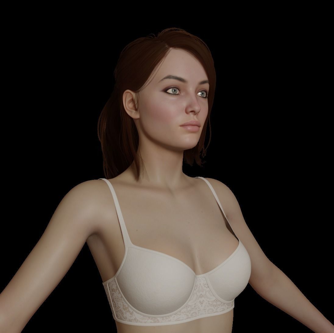 Female woman in bikini Low-poly 3D model_32