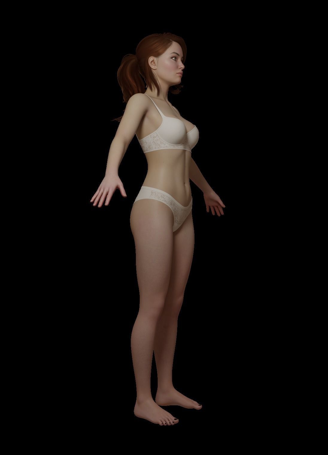 Female woman in bikini Low-poly 3D model_11