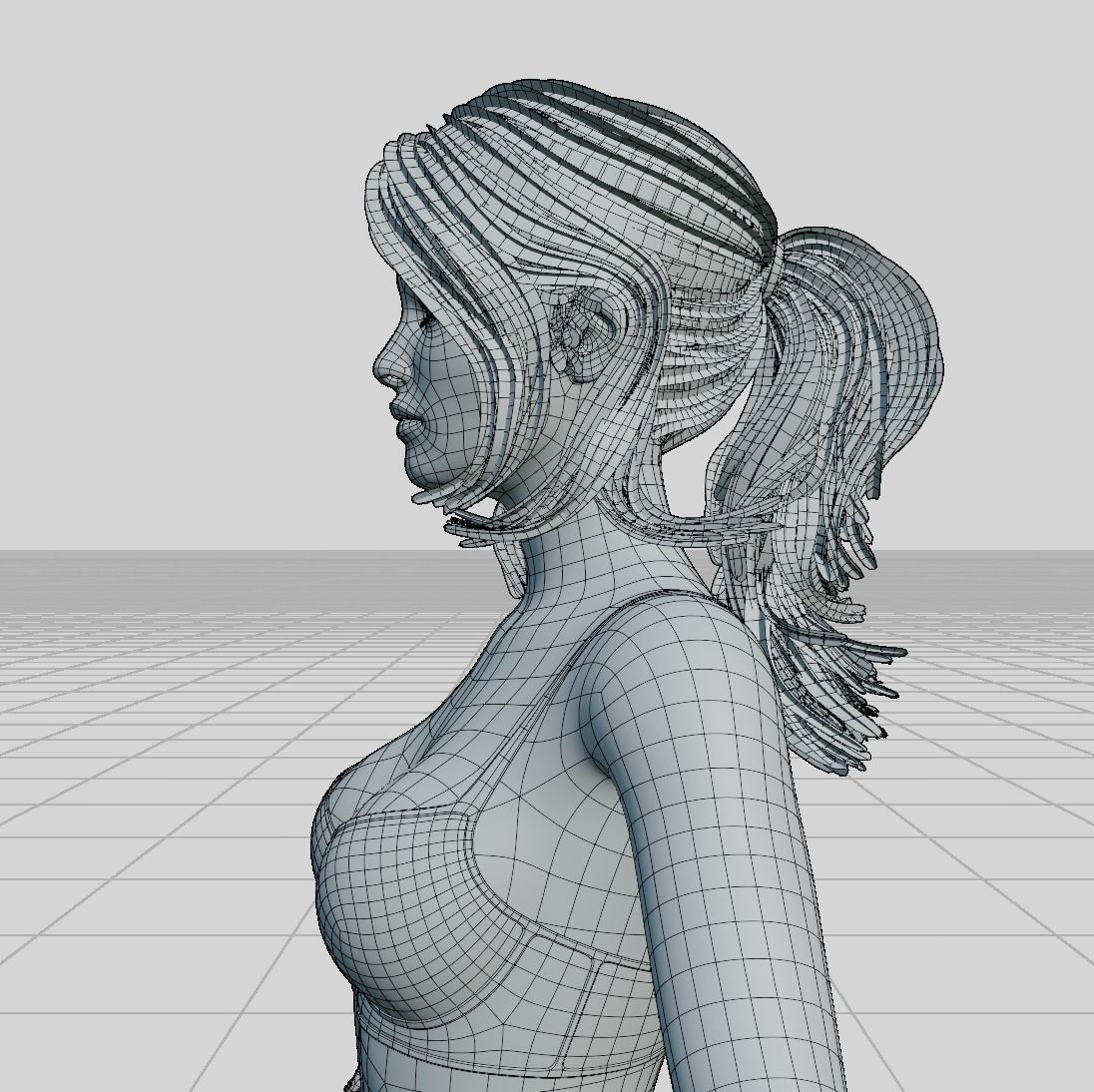 Female woman in bikini Low-poly 3D model_59