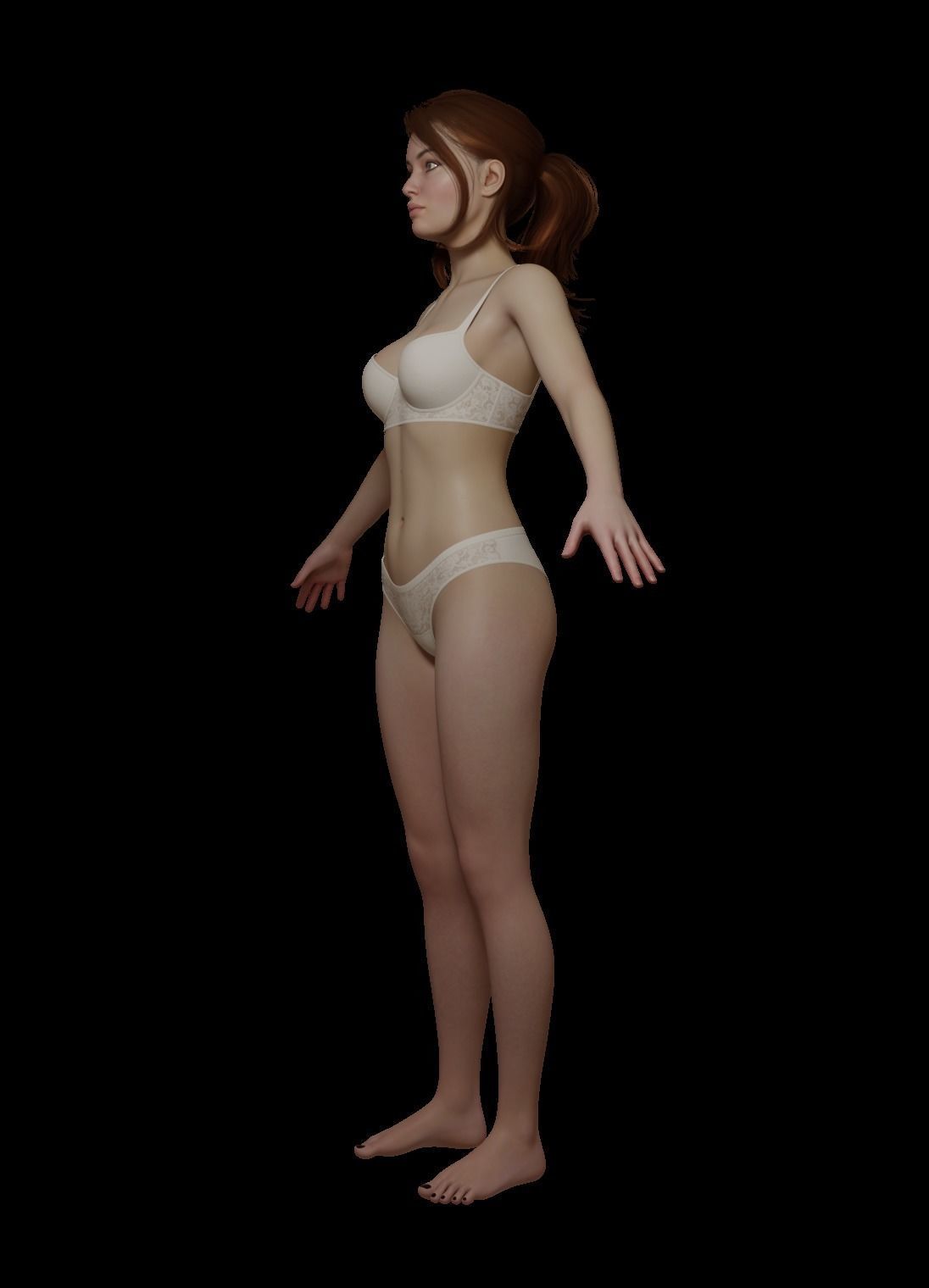Female woman in bikini Low-poly 3D model_4