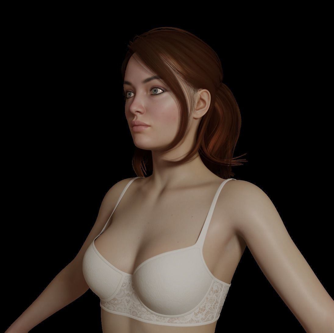 Female woman in bikini Low-poly 3D model_20