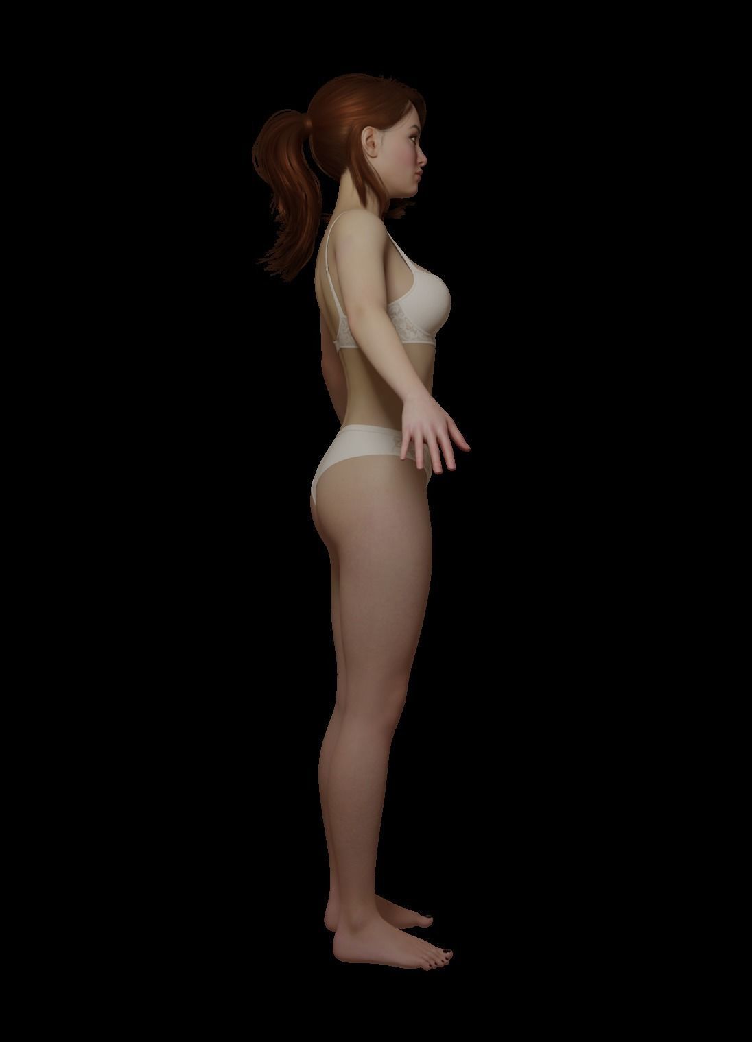 Female woman in bikini Low-poly 3D model_10