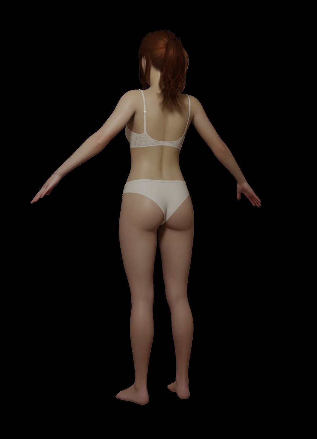 Female woman in bikini Low-poly 3D model_7