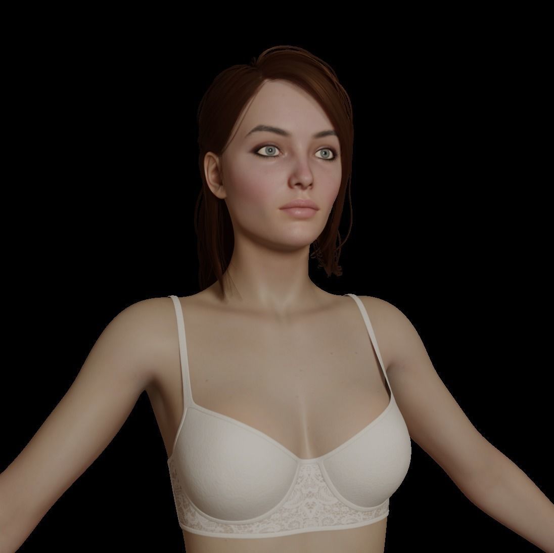 Female woman in bikini Low-poly 3D model_33