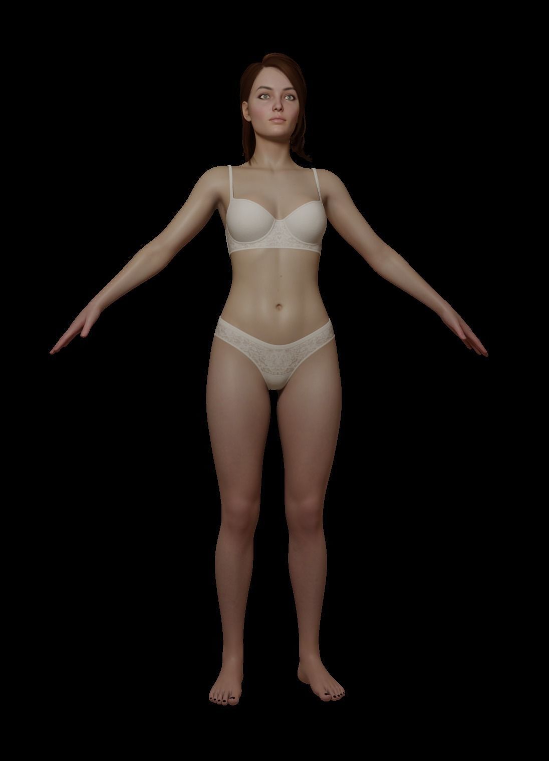 Female woman in bikini Low-poly 3D model_13