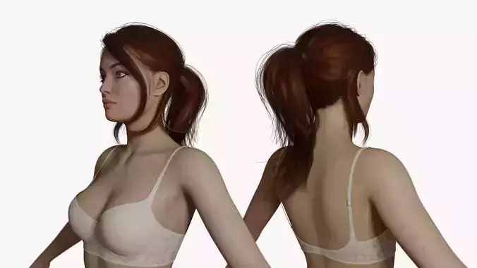 Female woman in bikini Low-poly 3D model