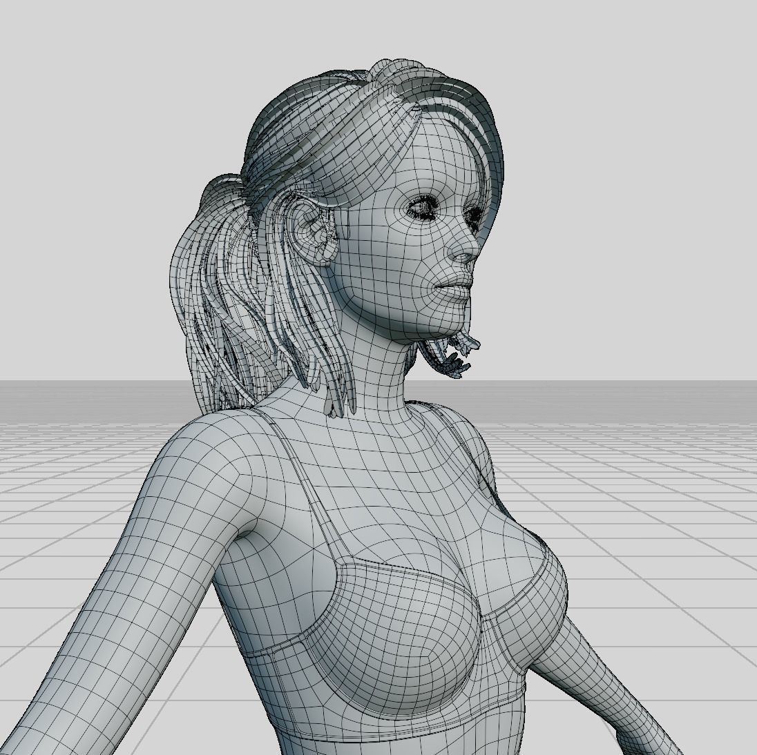 Female woman in bikini Low-poly 3D model_68