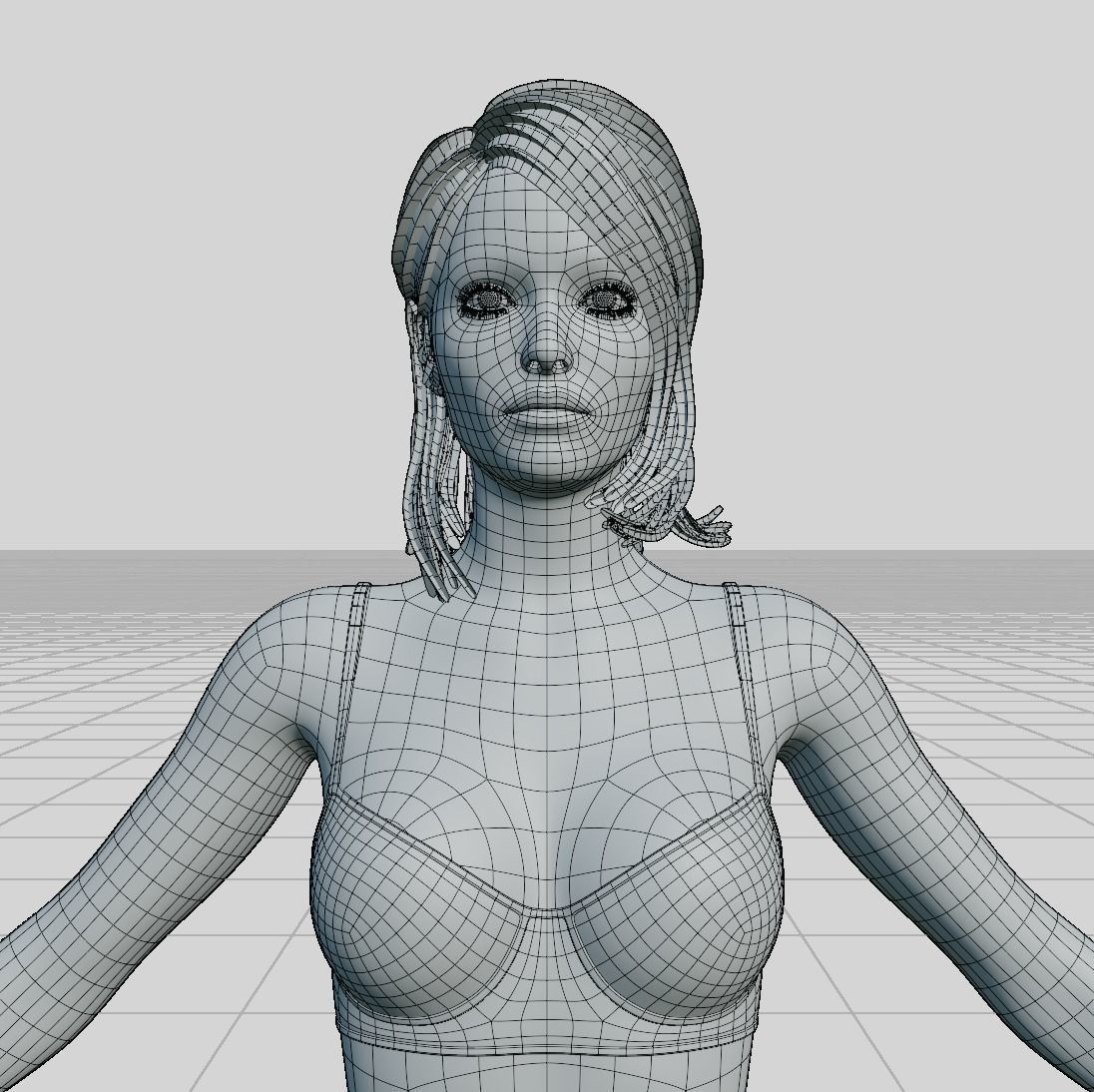 Female woman in bikini Low-poly 3D model_53