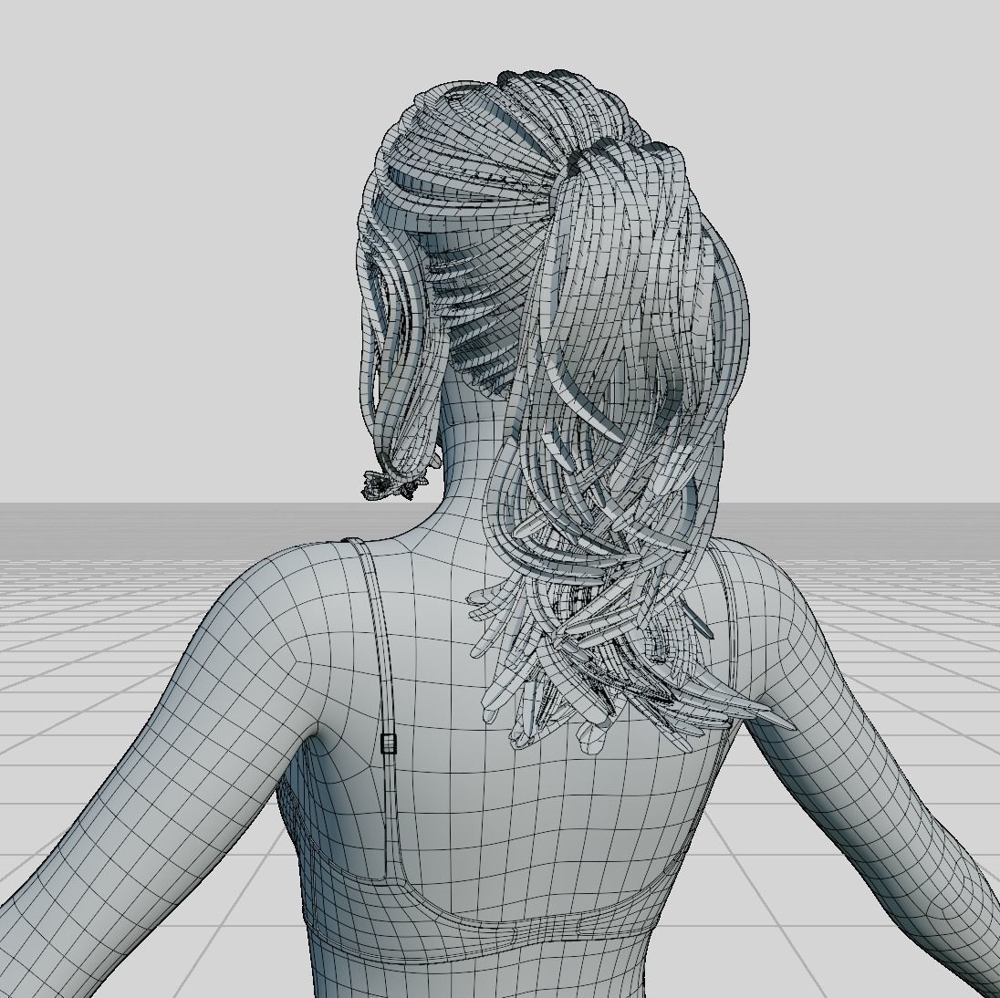 Female woman in bikini Low-poly 3D model_62