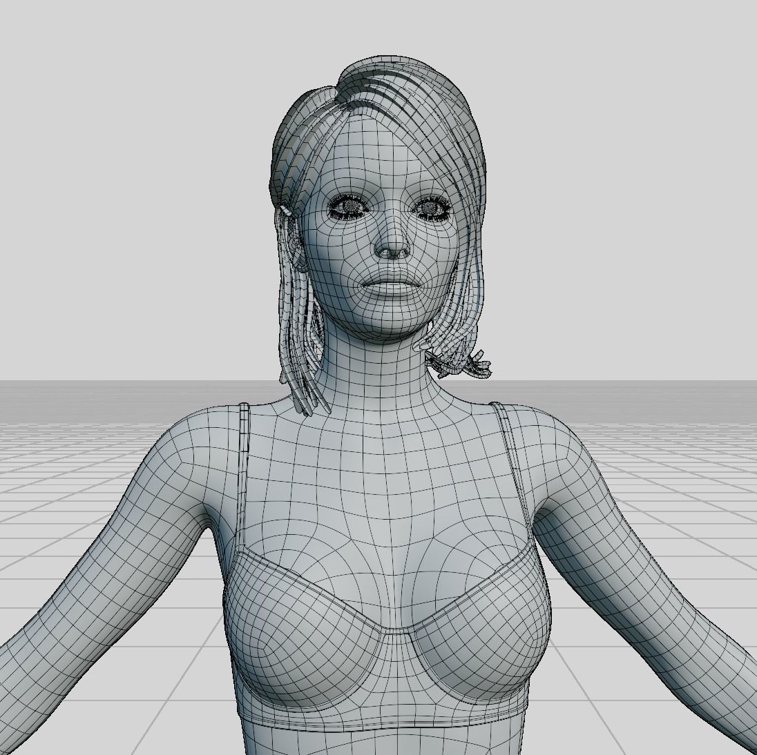 Female woman in bikini Low-poly 3D model_71