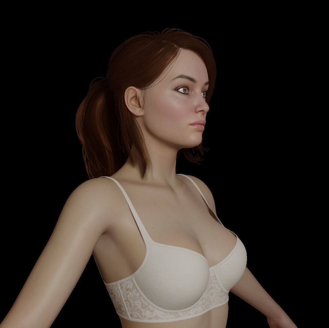 Female woman in bikini Low-poly 3D model_31