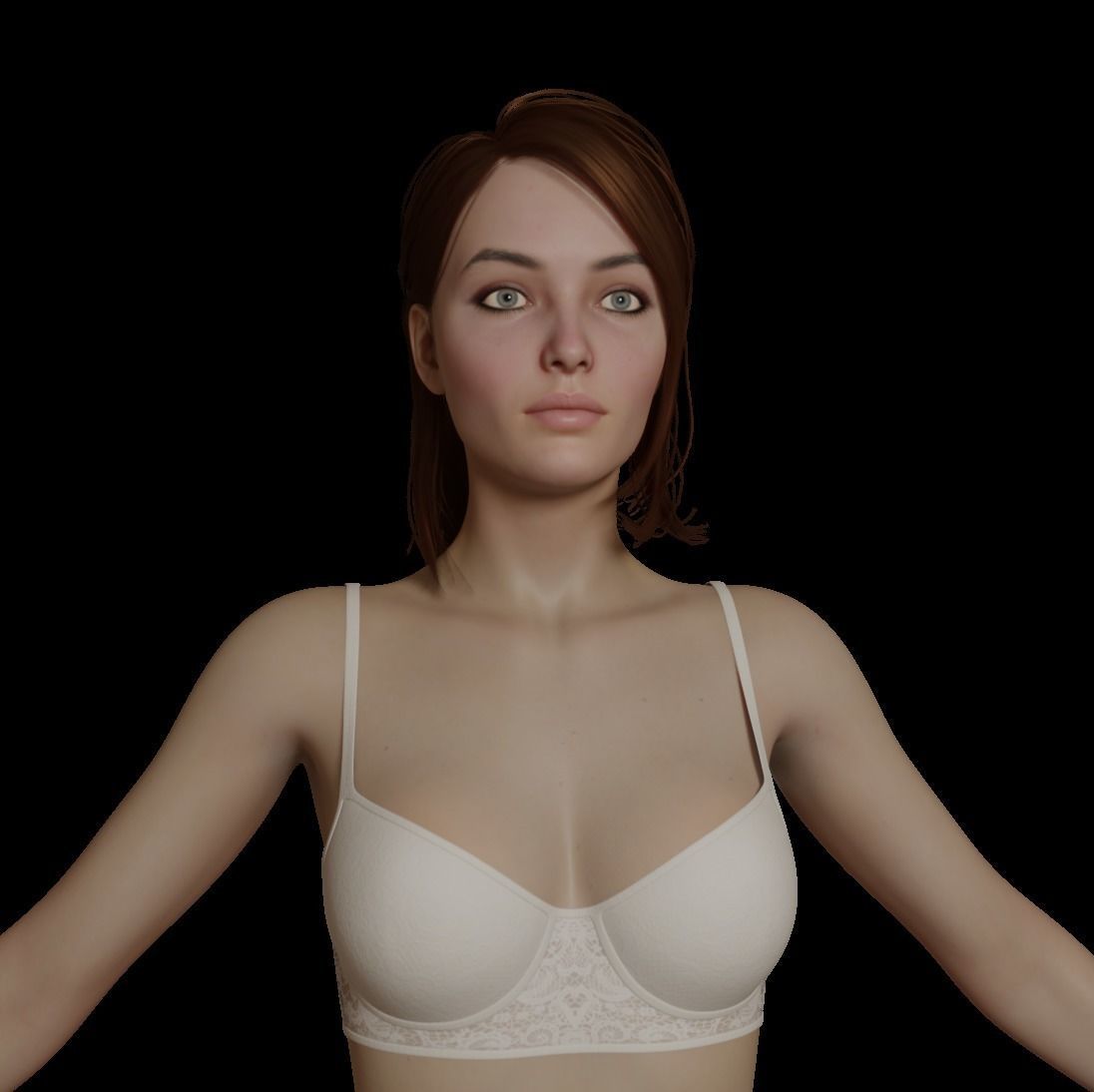 Female woman in bikini Low-poly 3D model_34