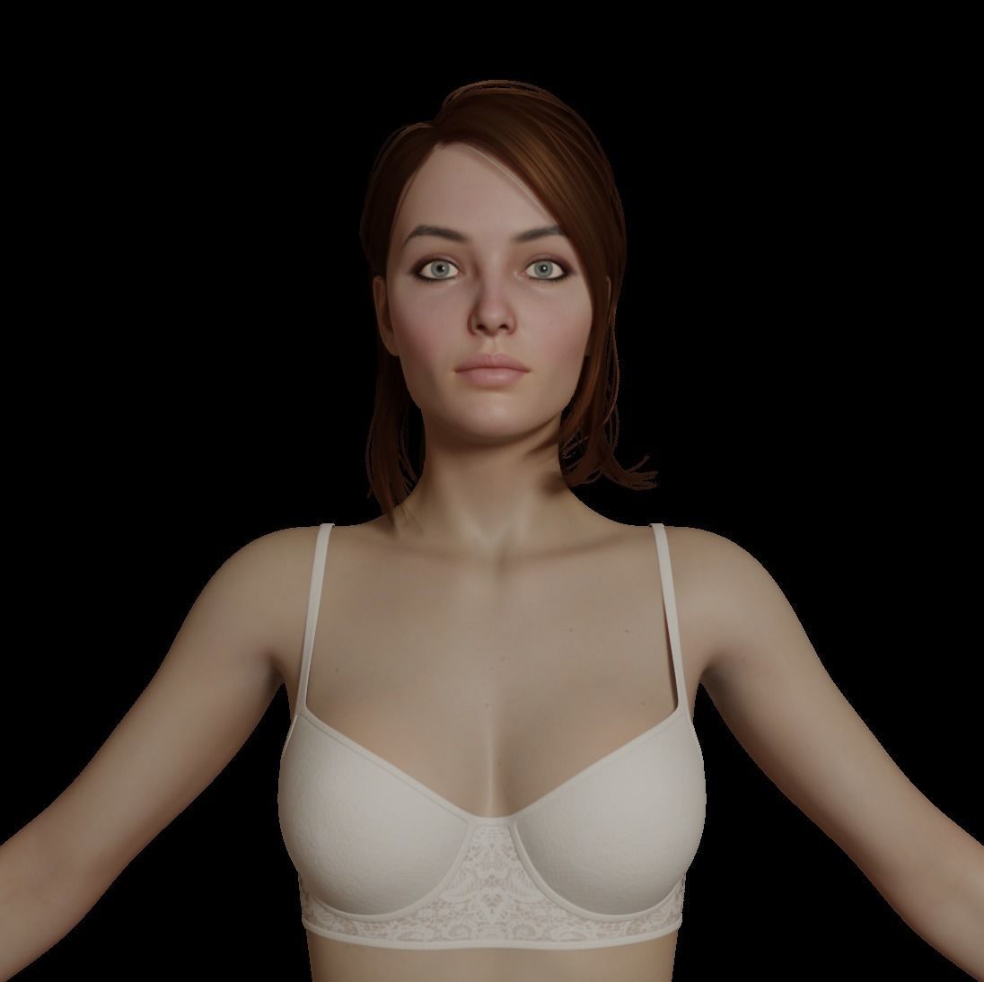 Female woman in bikini Low-poly 3D model_16