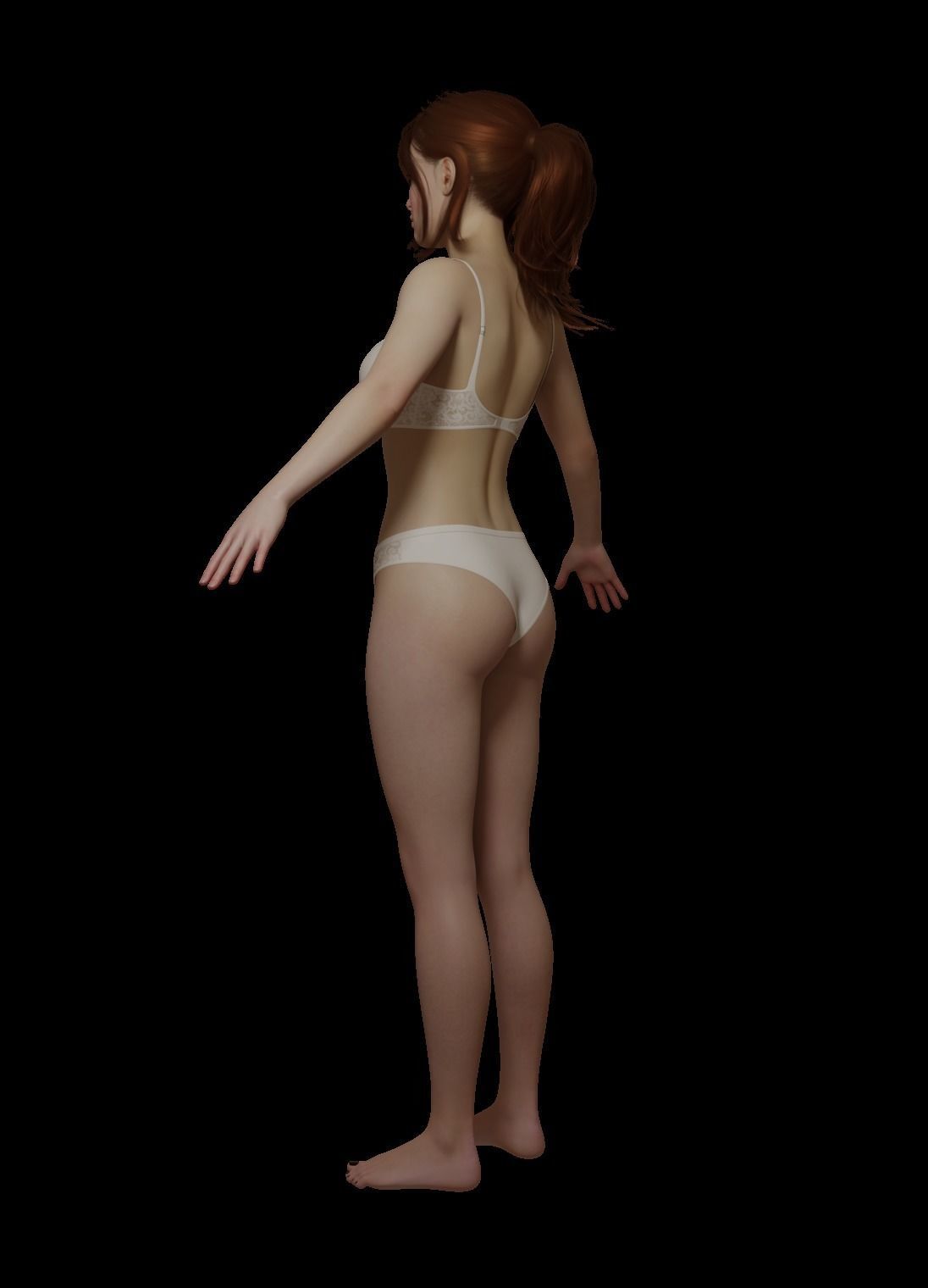 Female woman in bikini Low-poly 3D model_6