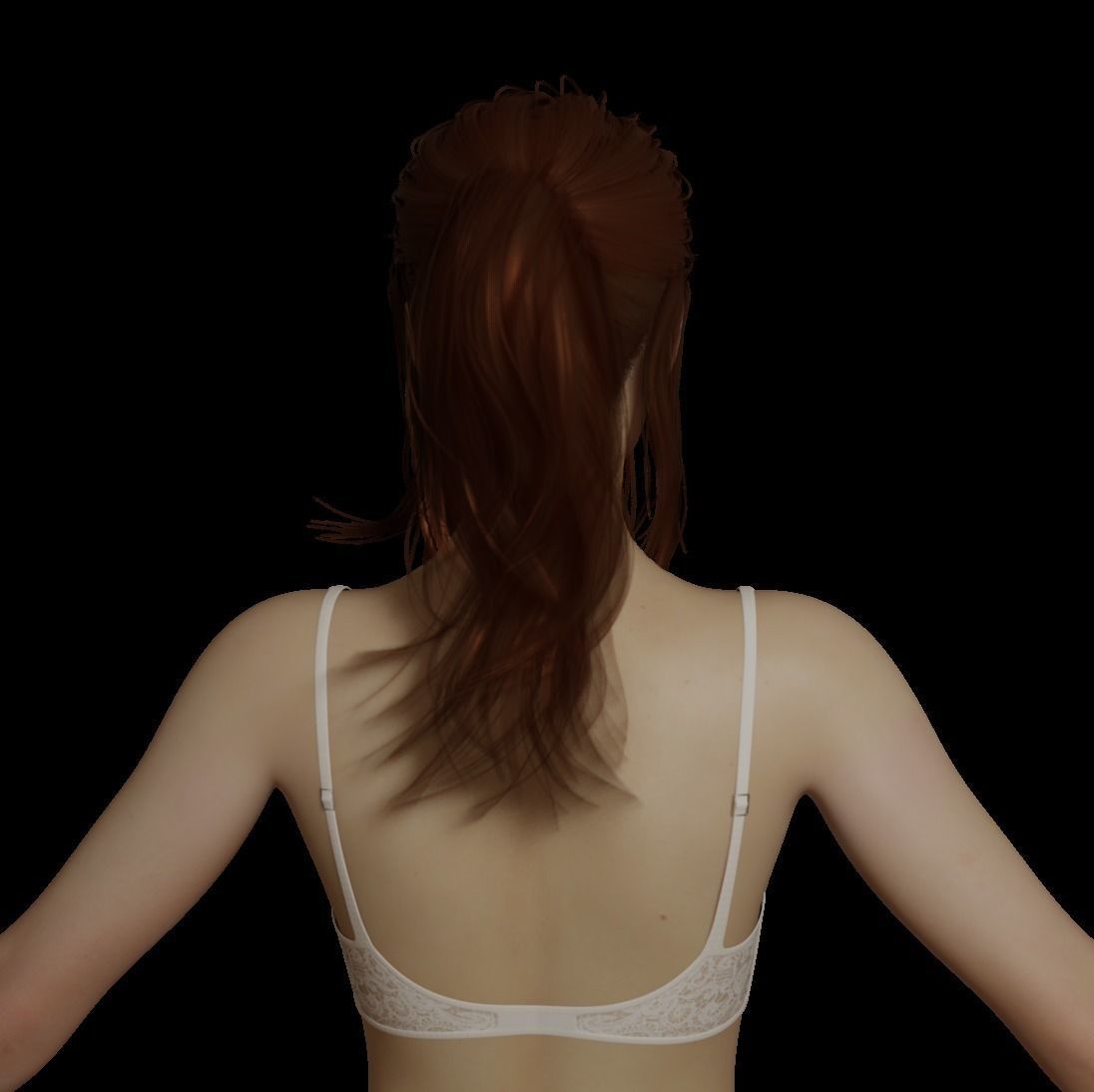 Female woman in bikini Low-poly 3D model_26