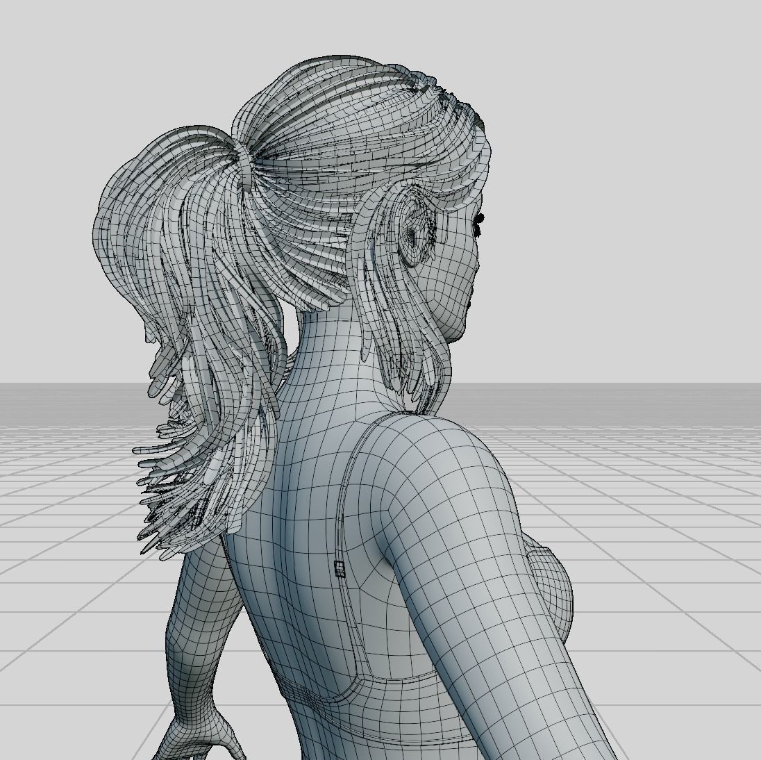 Female woman in bikini Low-poly 3D model_65
