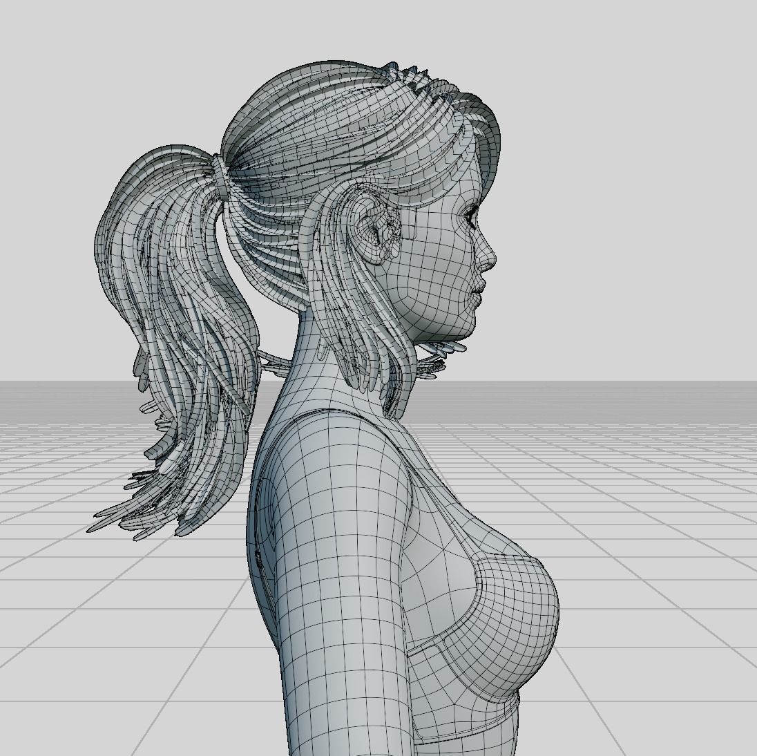 Female woman in bikini Low-poly 3D model_66
