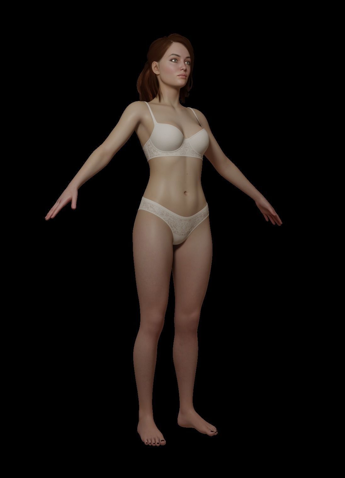 Female woman in bikini Low-poly 3D model_12