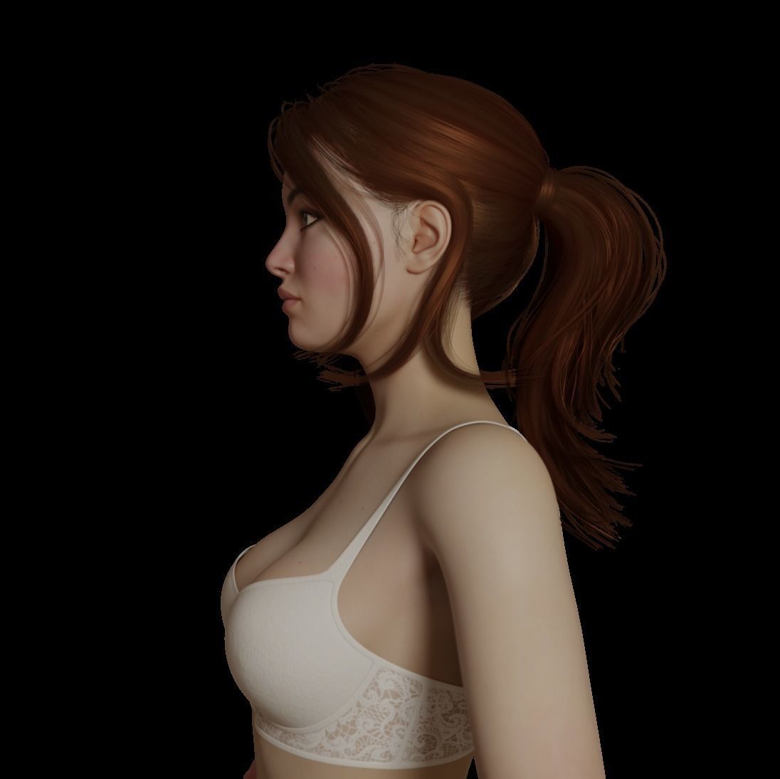 Female woman in bikini Low-poly 3D model_22