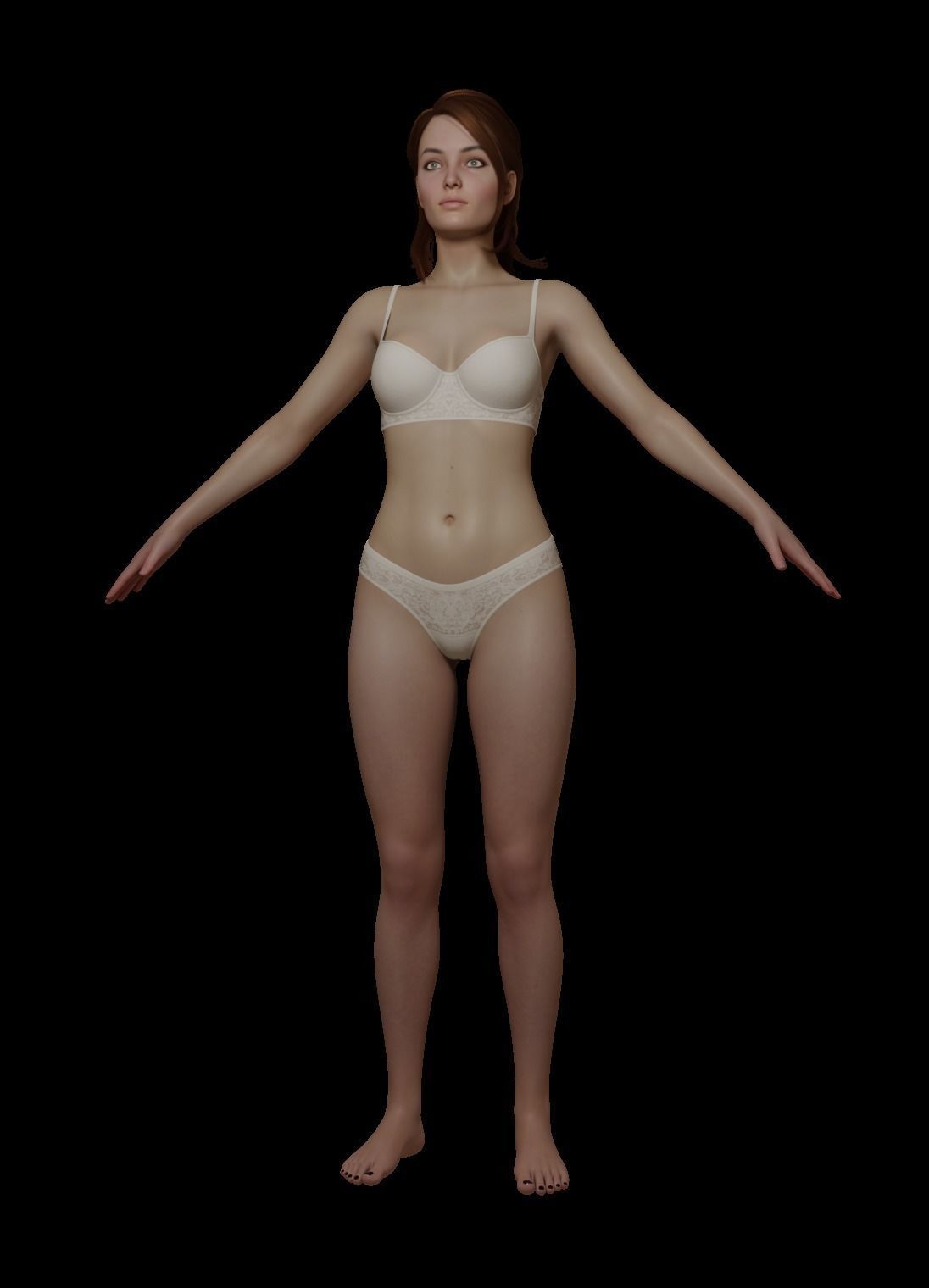 Female woman in bikini Low-poly 3D model_14