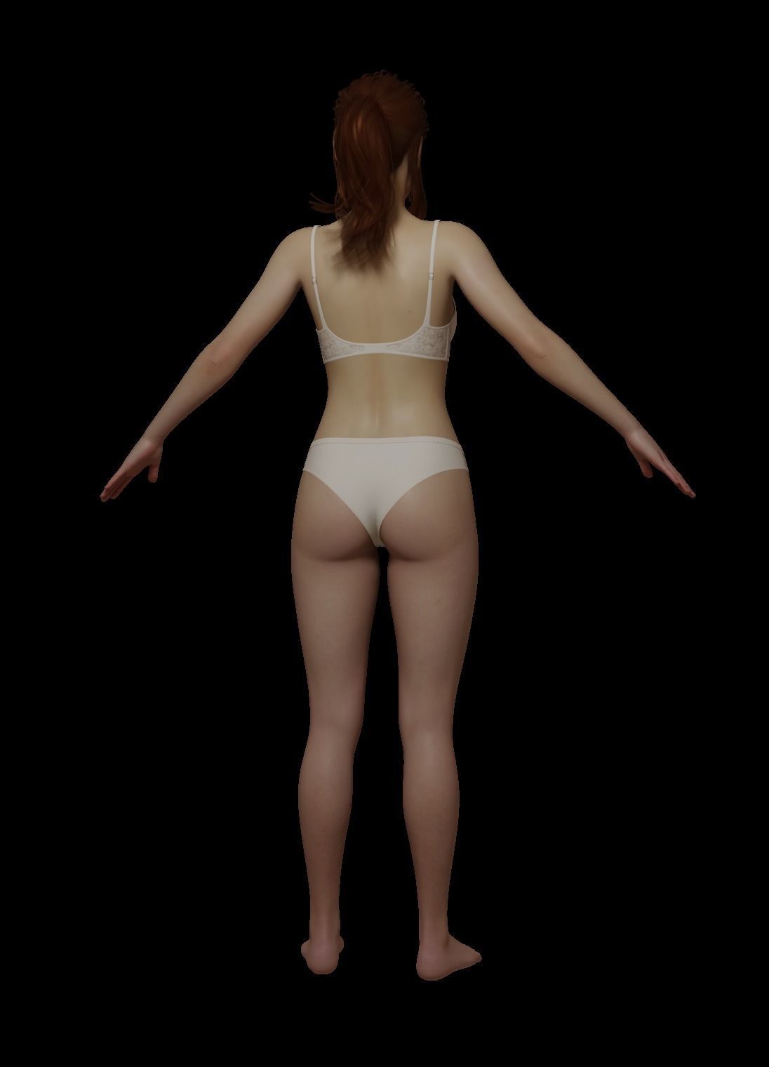 Female woman in bikini Low-poly 3D model_8