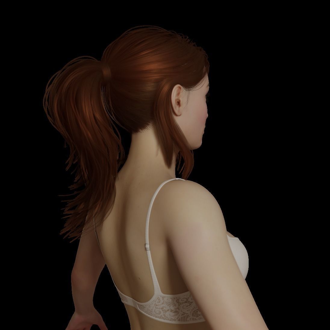 Female woman in bikini Low-poly 3D model_28