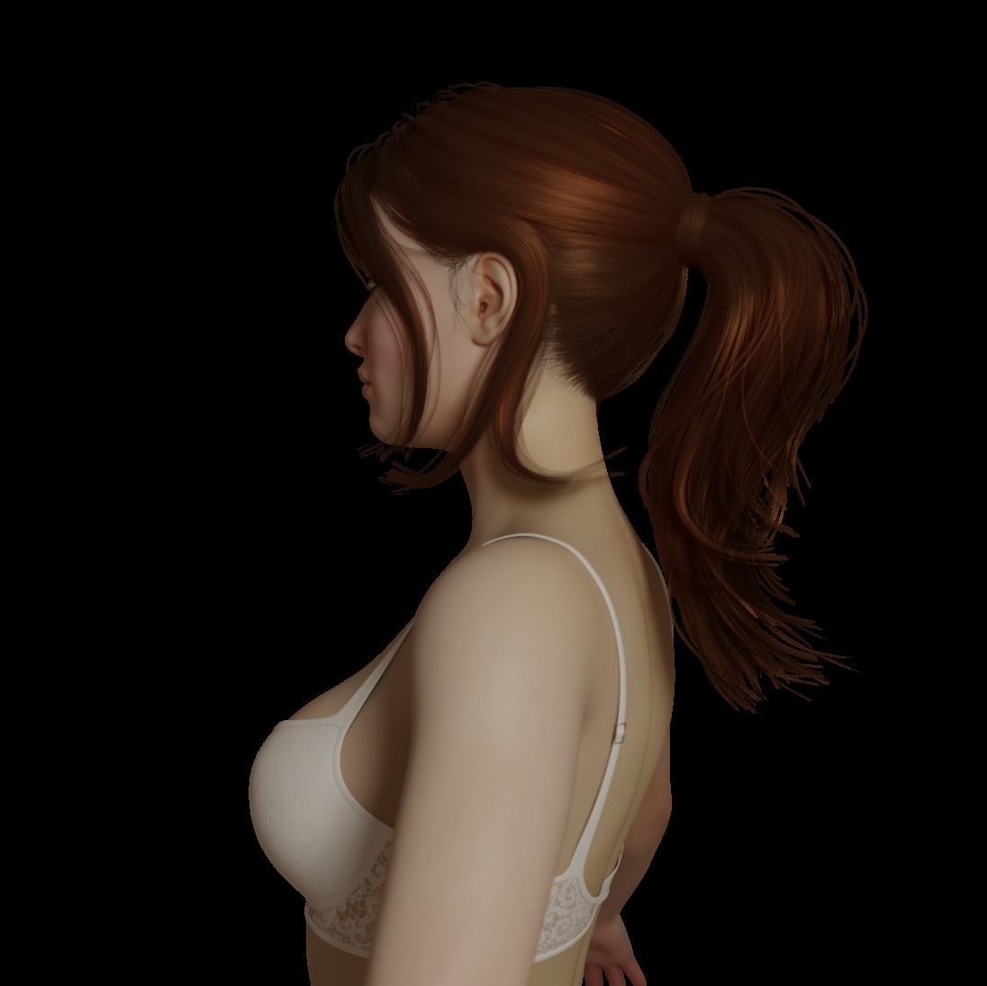 Female woman in bikini Low-poly 3D model_23