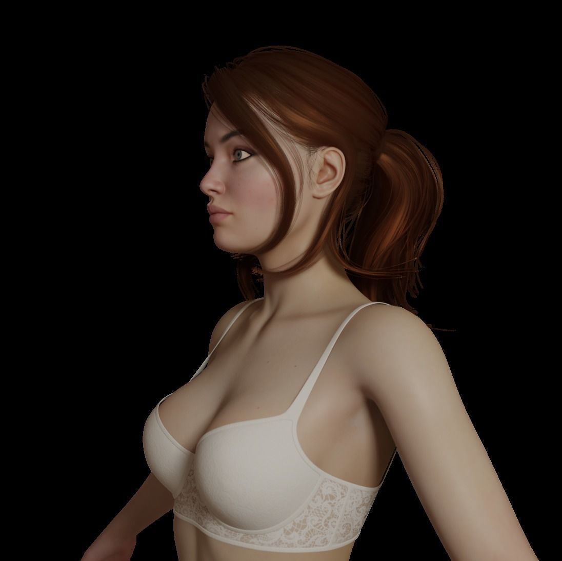 Female woman in bikini Low-poly 3D model_21