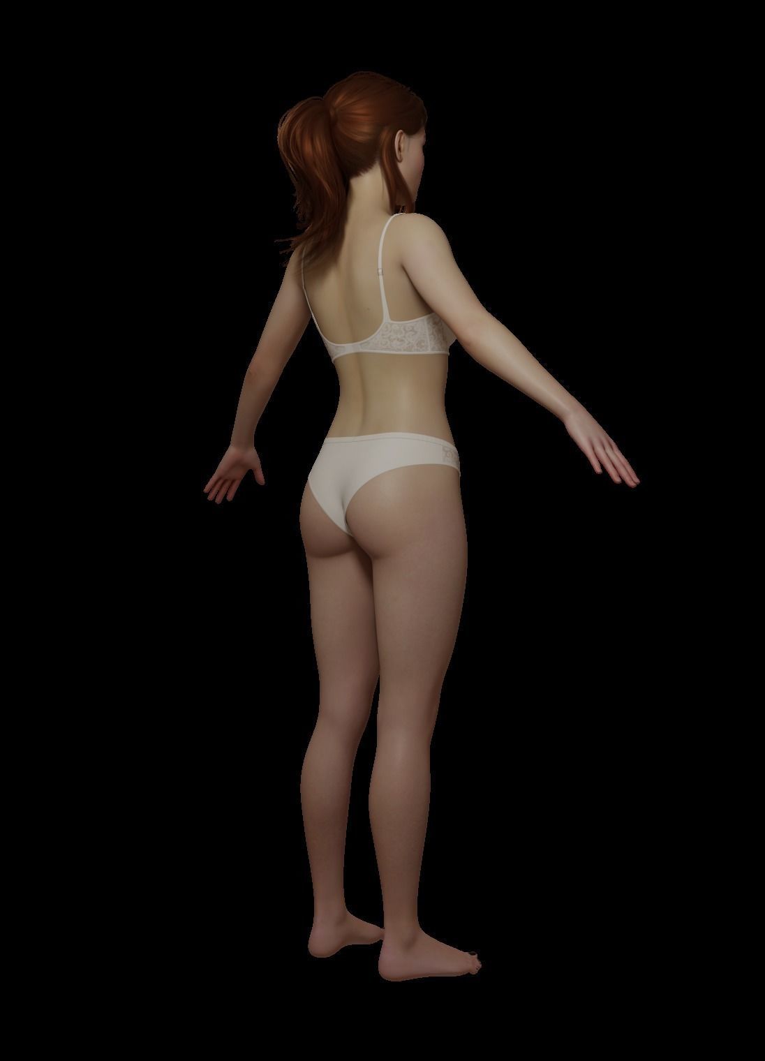 Female woman in bikini Low-poly 3D model_9