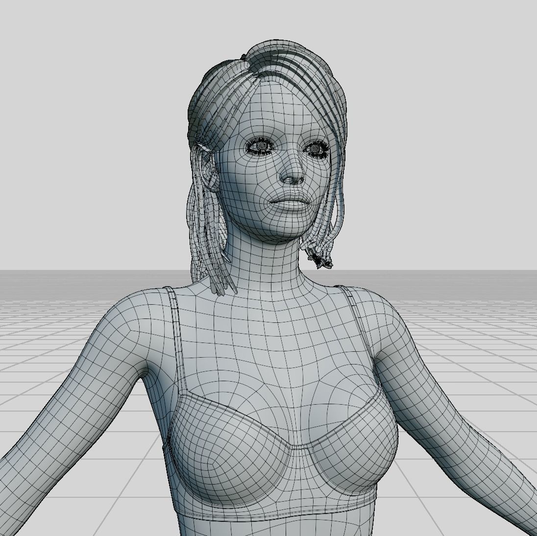 Female woman in bikini Low-poly 3D model_70