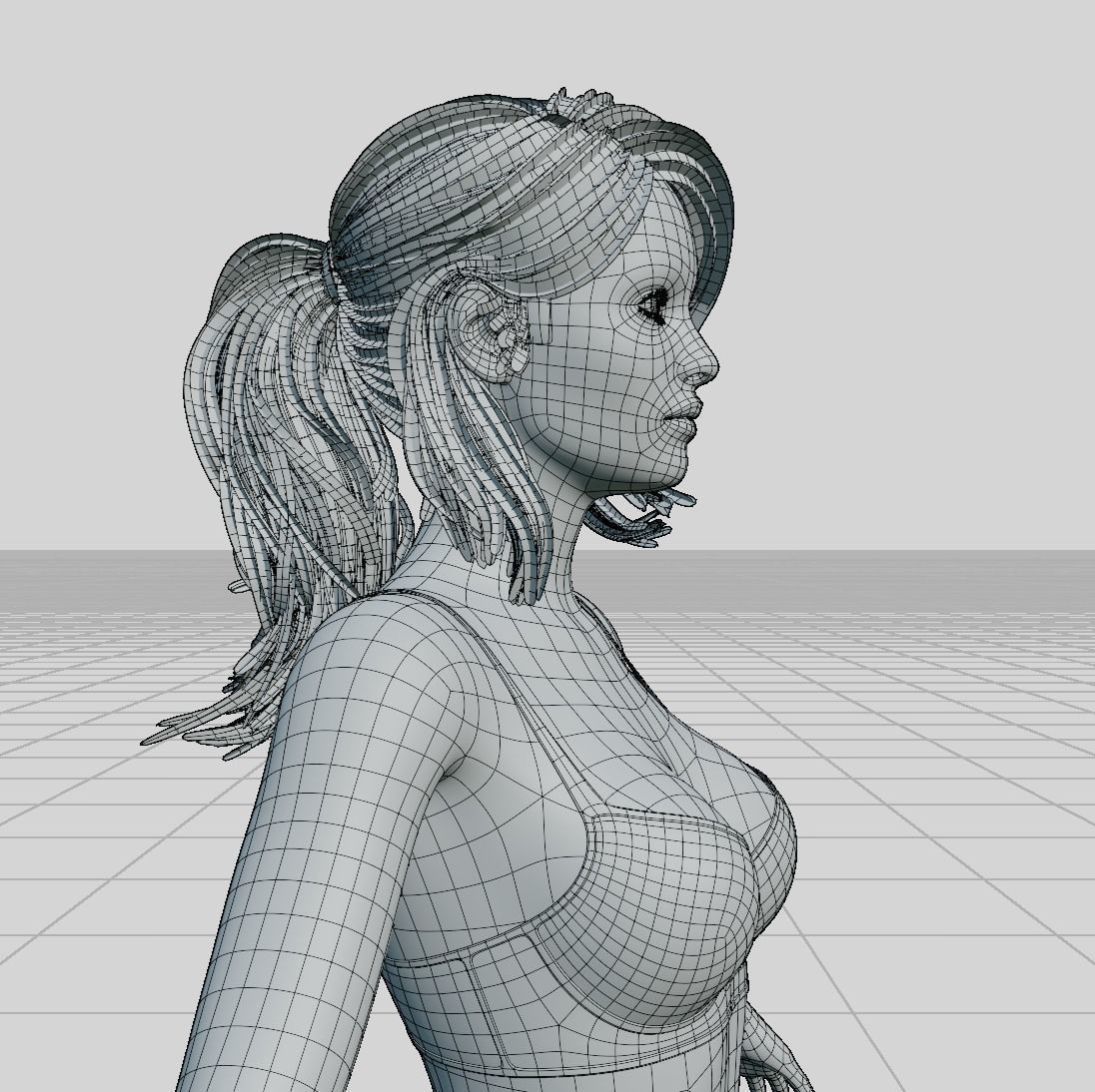 Female woman in bikini Low-poly 3D model_67