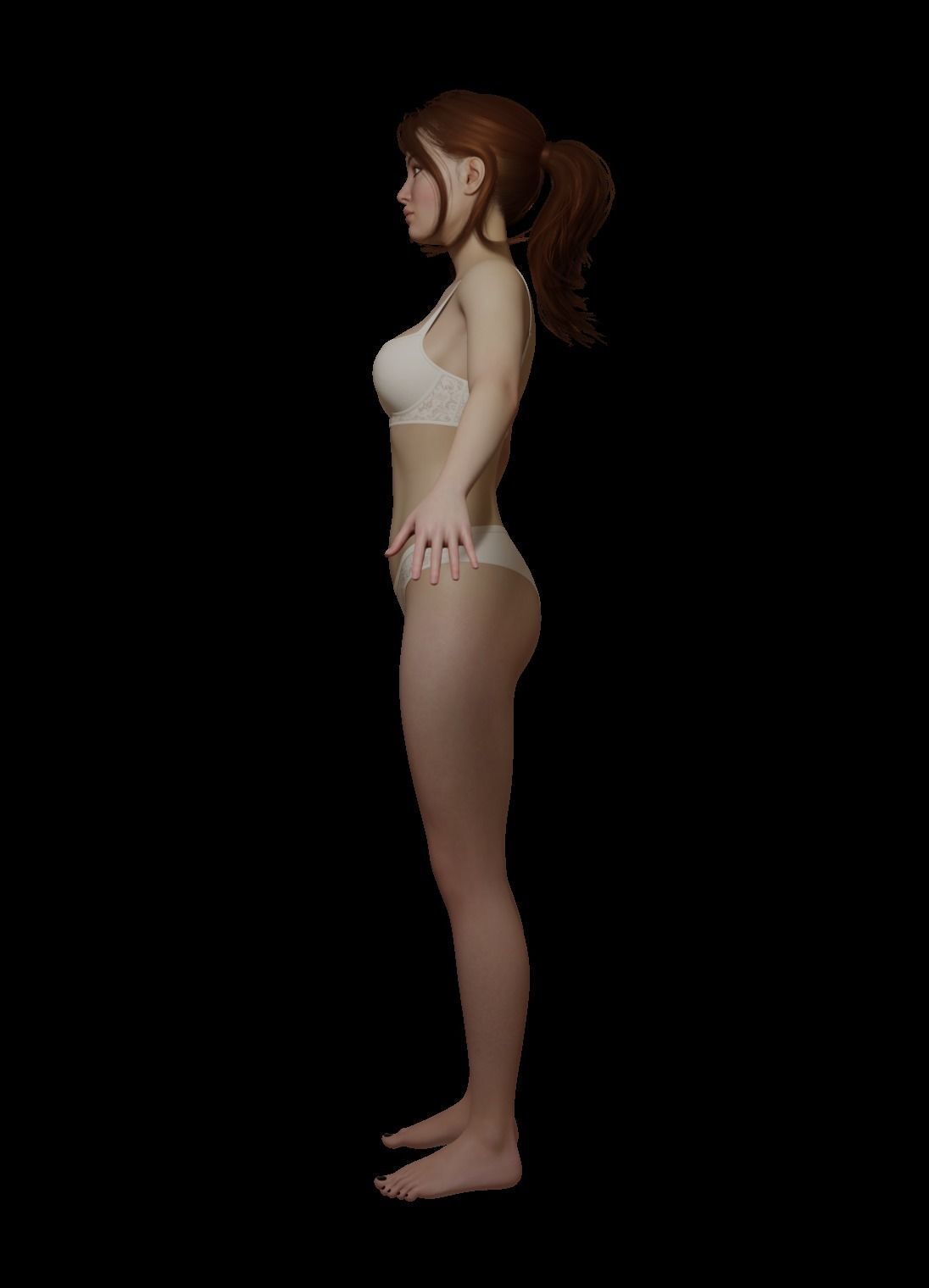 Female woman in bikini Low-poly 3D model_5