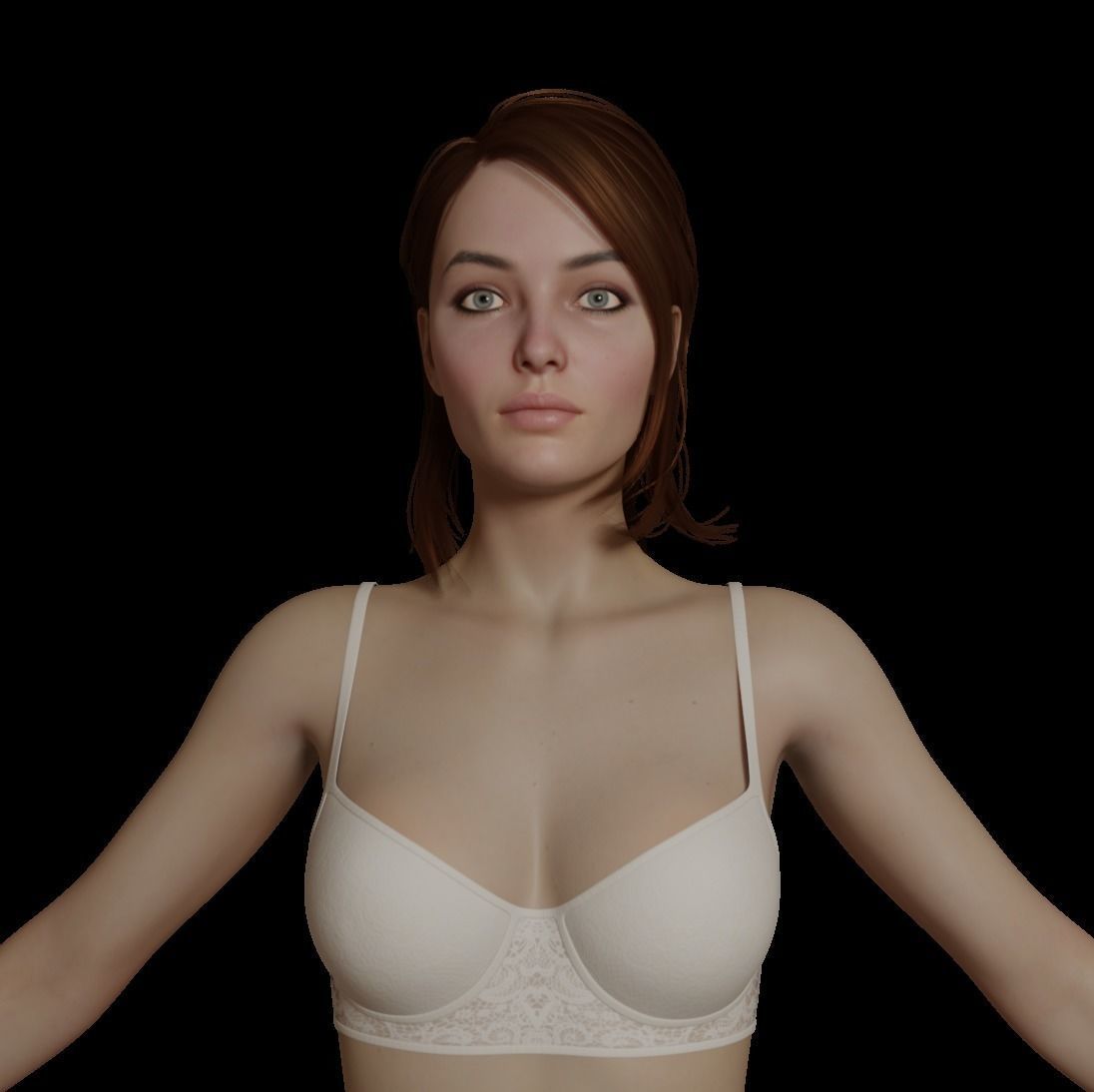 Female woman in bikini Low-poly 3D model_17