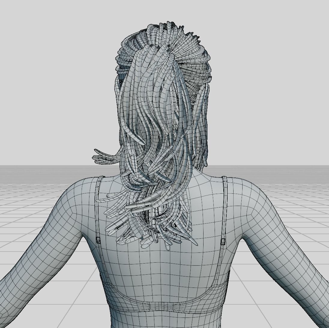 Female woman in bikini Low-poly 3D model_63