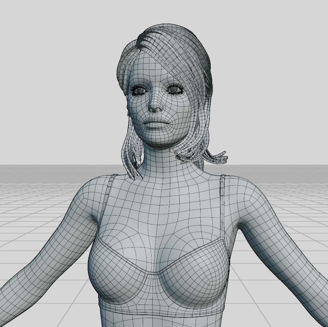 Female woman in bikini Low-poly 3D model_55