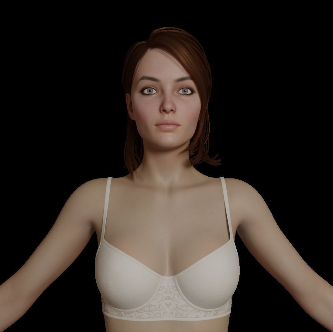Female woman in bikini Low-poly 3D model_35